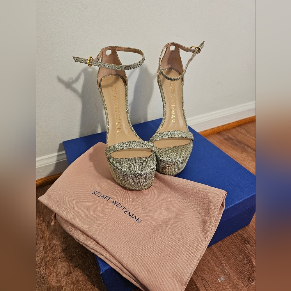 Stuart Weizmann glitter sandals